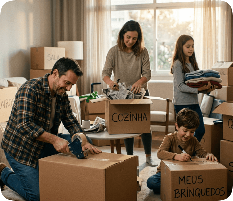 Família planejando consórcio